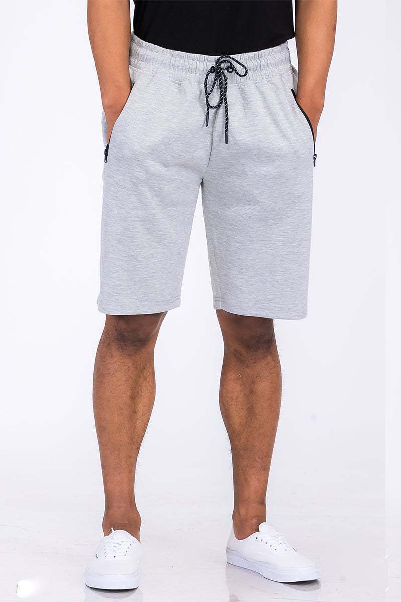 HEATHERED COTTON SHORTS